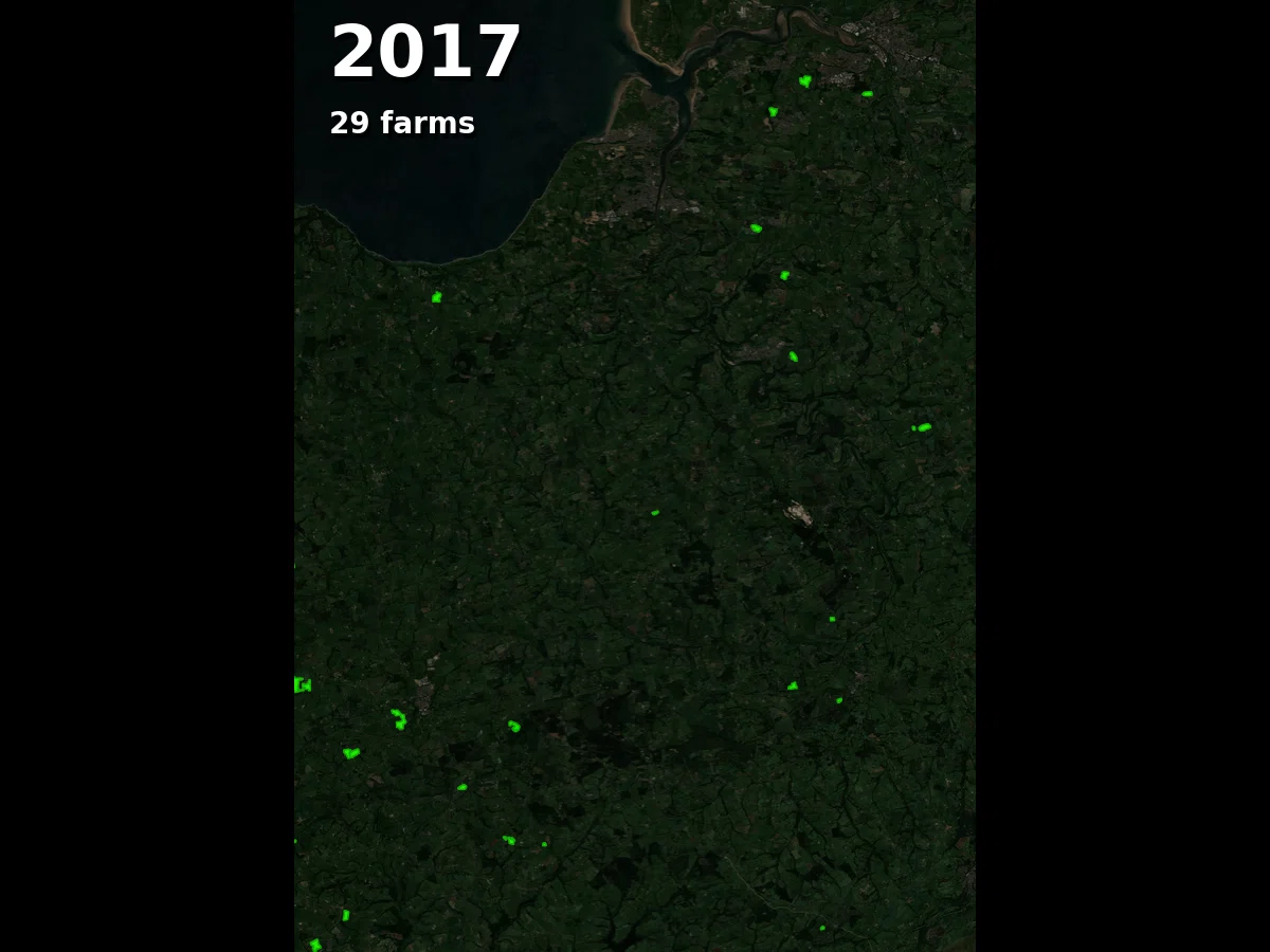 Solar farms 2017-2024 in Cornwall